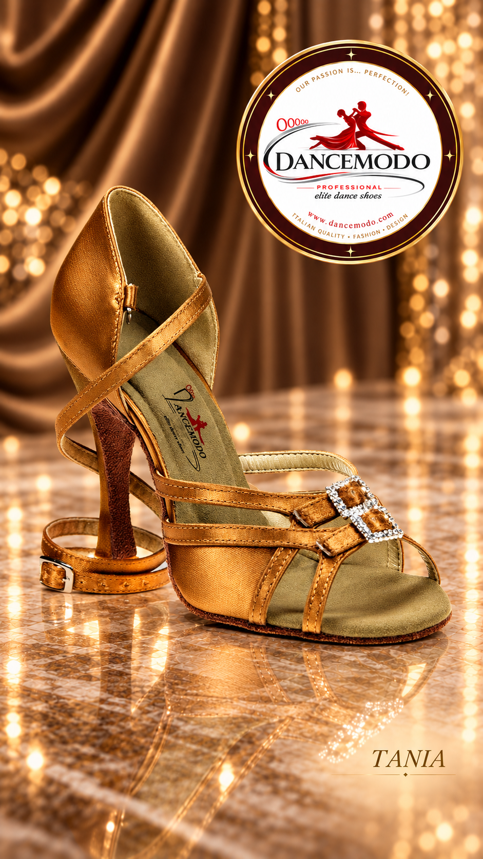 DANCEMODO TANIA dark tan dance shoe